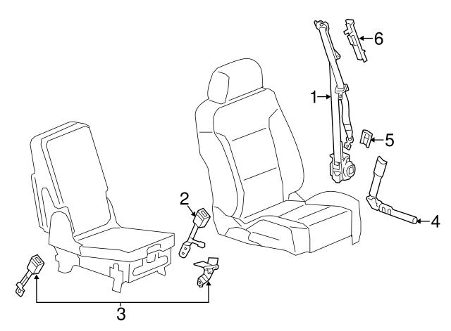 Jet Black Driver Side Seat Belt - GM (84493987) / #?