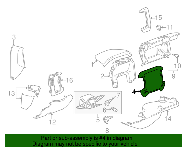 14-18 SILVERADO Instrument Panel Bezel - GM (23136581) / #U703
