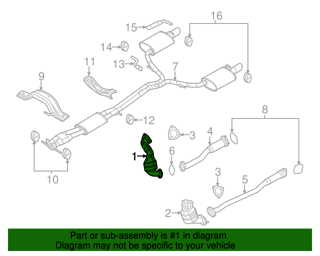 Catalytic Converter - Ford (FB5Z-5E212-E)