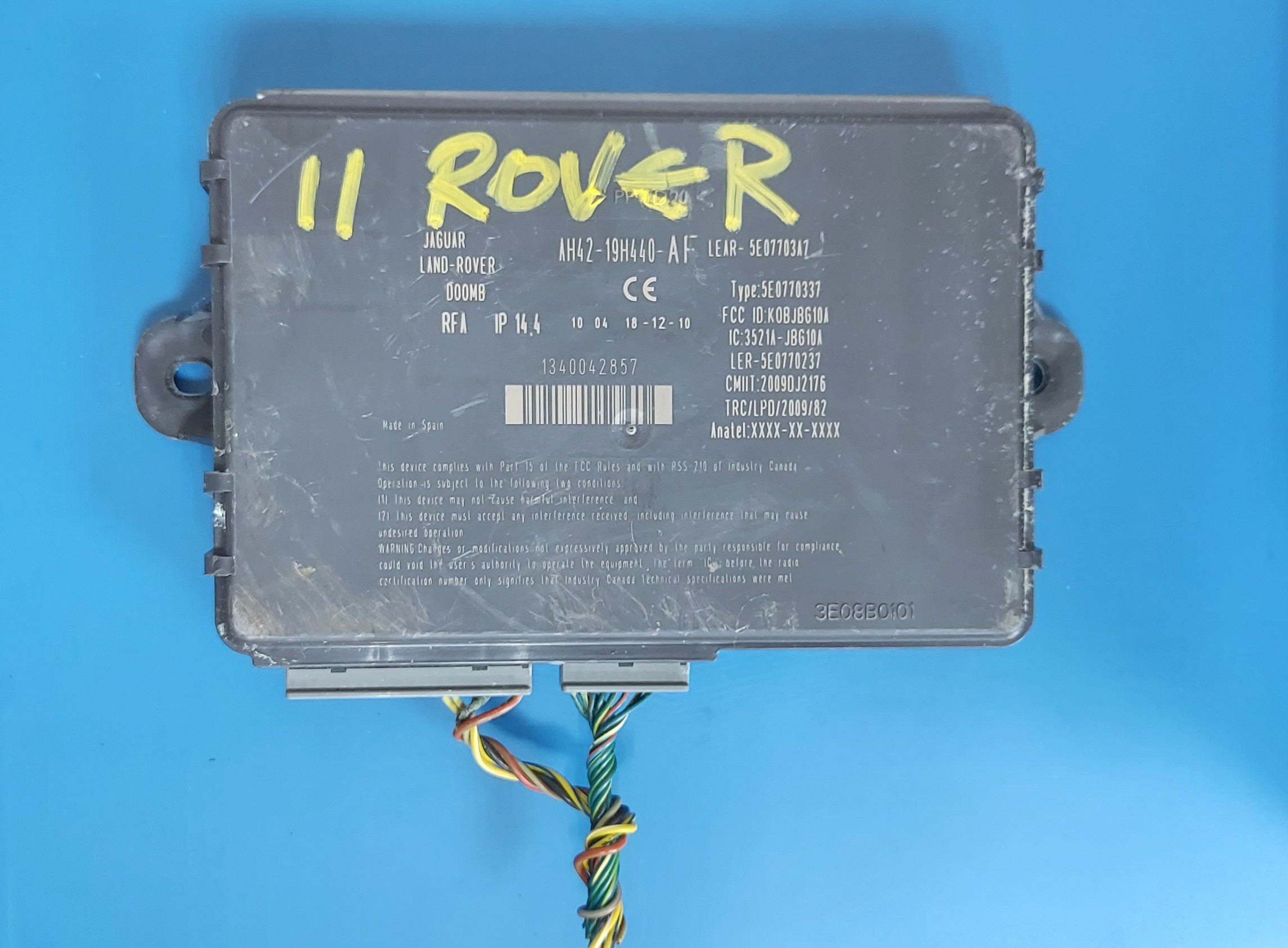 10-12 Range Rover HSE Theft Locking Keyless Entry Control Module Unit AH4219H440AF / B004