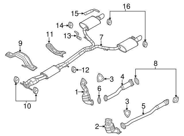 Catalytic Converter - Ford (FB5Z-5E212-E)