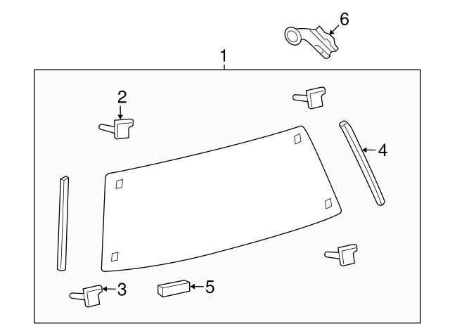 Glass Sub Assembly Back - Lexus (68105-60350)