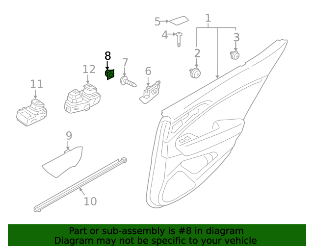 Handle, Inside Retainer - Hyundai (14910-05000)